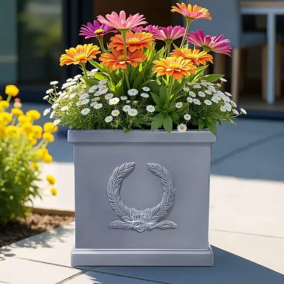 IDEALIST Kensington Light Stone Square Garden Planter