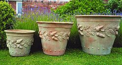 Oakleaf Fiberglass Round Terracotta Planter Pot In/Out