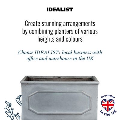 IDEALIST Lite Faux Lead Chelsea Light Concrete Through Planter