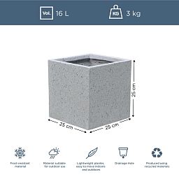 IDEALIST Lite Square Box Contemporary Marble Light Concrete Planter