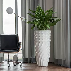 Luxe Lite Glossy Breaker Tall Indoor Planter