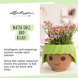 LECHUZA OJO Round Poly Resin Indoor Self-watering Planter