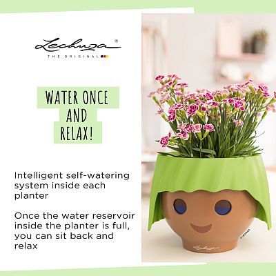 LECHUZA OJO Round Poly Resin Indoor Self-watering Planter