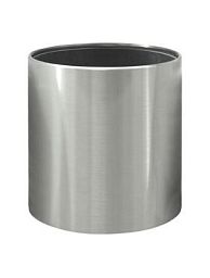 President Round Stainless steel brushed Indoor Planter