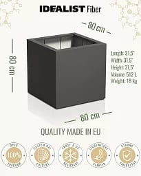 PURE Cube Outdoor Fiberglass Planter