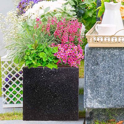 IDEALIST Lite Square Box Contemporary Marble Light Concrete Planter