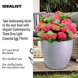 IDEALIST Lite Contemporary Light Concrete Egg Planter