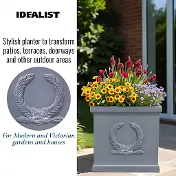 IDEALIST Kensington Light Stone Square Garden Planter