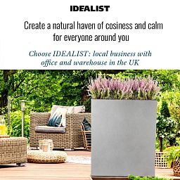 IDEALIST Lite Narrow Contemporary Light Concrete Trough Planter