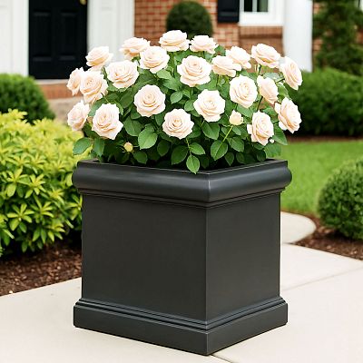 IDEALIST Lite Victorian Box Square Light Stone Outdoor Planter