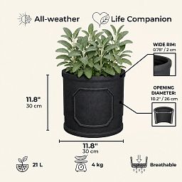 IDEALIST Chelsea Light Concrete Cylinder Garden Planter