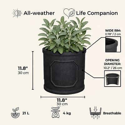 IDEALIST Chelsea Light Concrete Cylinder Garden Planter