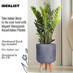 IDEALIST Lite Honeycomb Style Cylinder Planter on Legs, Round Pot Plant Stand Indoor