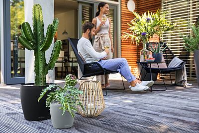 LECHUZA CLASSICO Color ECO Round PCR Plastic Self-watering Planter