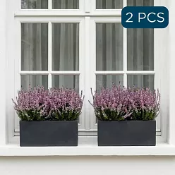 IDEALIST Lite Contemporary Light Concrete Trough Planter Set