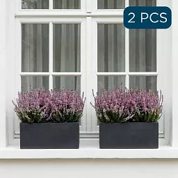 IDEALIST Lite Contemporary Light Concrete Trough Planter Set