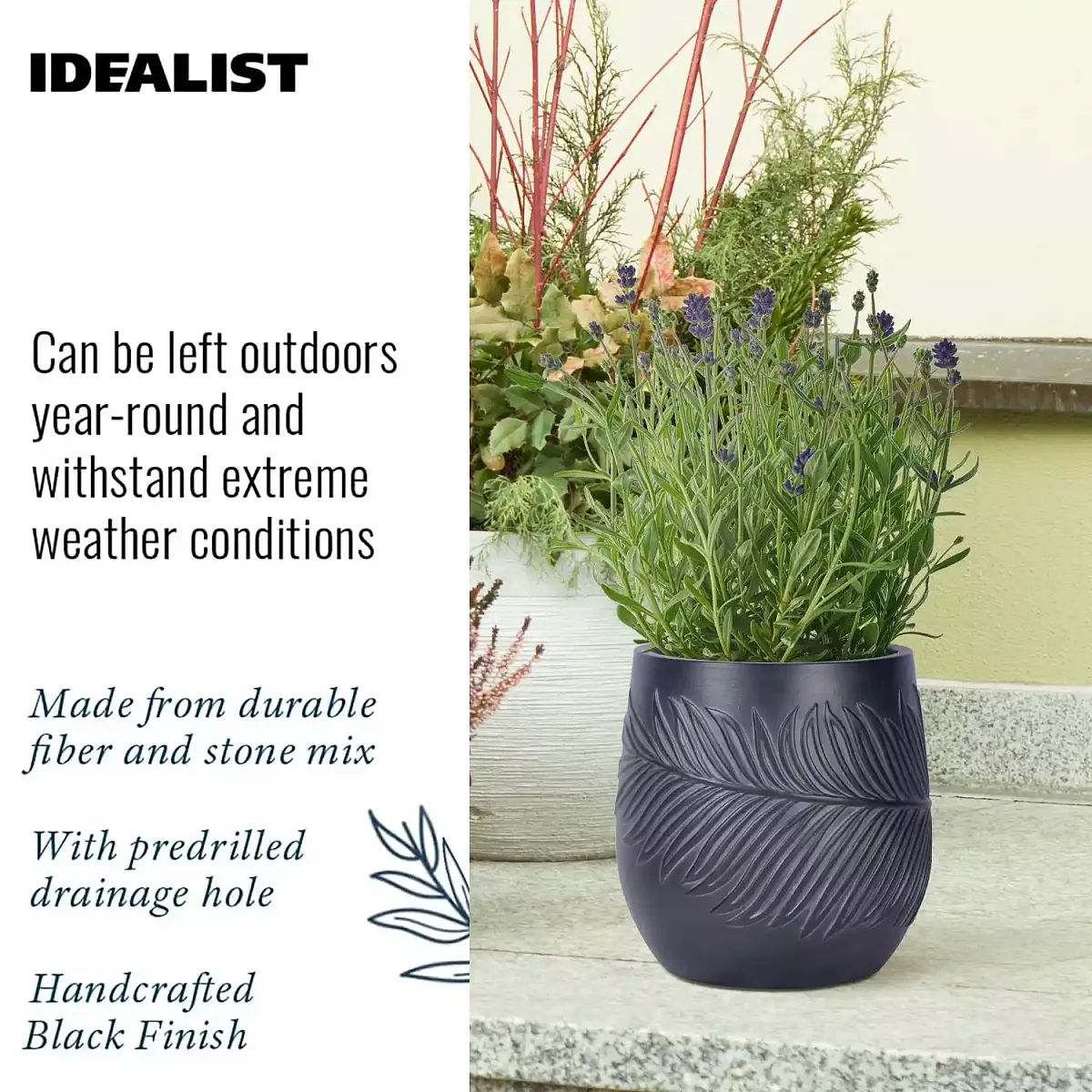 IDEALIST Lite Leaf Embossed Egg Planter