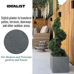 IDEALIST Lite Textured Concrete Effect Square Outdoor Planter