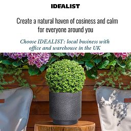 IDEALIST Lite Hammered Stone Cylinder Outdoor Planter