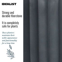 IDEALIST Lite Modern Ribbed Cylinder Planter on Legs, Round Pot Plant Stand Indoor