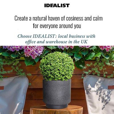 IDEALIST Lite Hammered Stone Cylinder Outdoor Planter