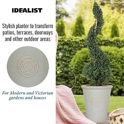 IDEALIST Lite Rustic Style Rolled Rim Vase Outdoor Planter