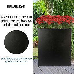 IDEALIST Lite Narrow Contemporary Light Concrete Trough Planter