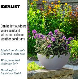 IDEALIST Lite Dish Style Smooth Bowl Outdoor Planter