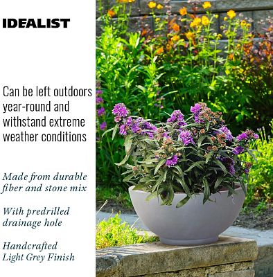 IDEALIST Lite Dish Style Smooth Bowl Outdoor Planter