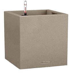 LECHUZA CANTO Stone Low Square Poly Resin Self-watering Planter