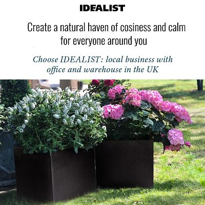 IDEALIST Lite Square Box Contemporary Light Concrete Planter