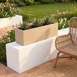 Raindrop Fibreclay Large Trough Planter  | Indoor and Outdoor Plant Pot