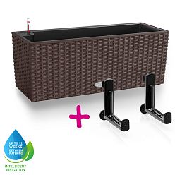 LECHUZA BALCONERA Cottage Trough Poly Resin Self-watering Planter Set