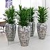 Luxury Ancient Chrome conical Round Tall Polystone Outdoor Planter