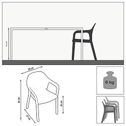 LECHUZA Patio Dining Garden Chair