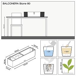 LECHUZA BALCONERA Stone Trough Poly Resin Self-watering Planter Set
