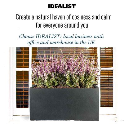 IDEALIST Lite Contemporary Light Concrete Trough Planter Set