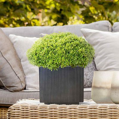 IDEALIST Lite Vertical Ribbed Square Effect Outdoor Planter