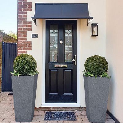 IDEALIST Lite Textured Concrete Effect Tall Tapered Outdoor Planter