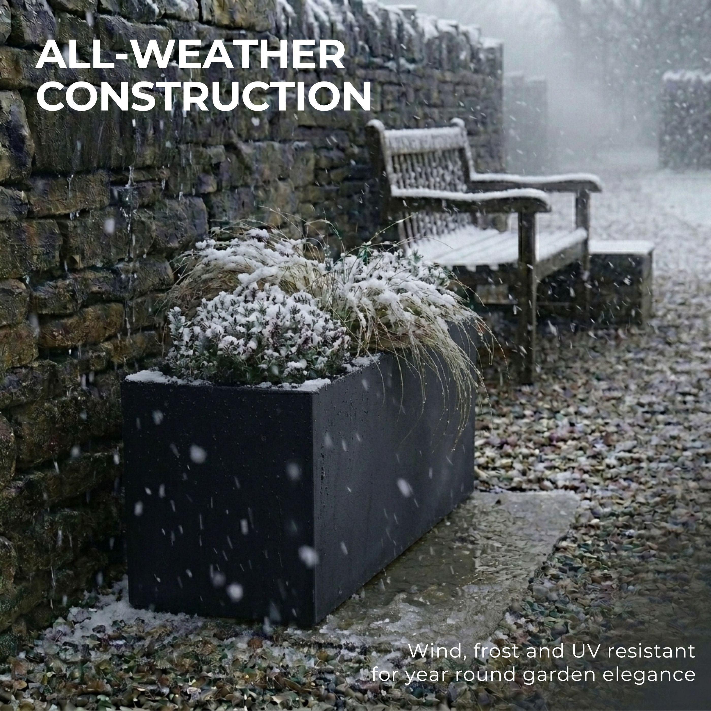 IDEALIST Lite Contemporary Light Concrete High Trough Planter