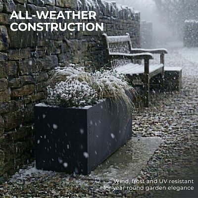 IDEALIST Lite Contemporary Light Concrete High Trough Planter