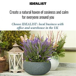 IDEALIST Lite Textured Concrete Effect Bowl Outdoor Planter