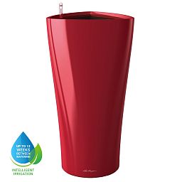 LECHUZA Delta Round Tall Poly Resin Self-watering Planter