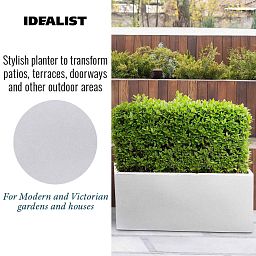IDEALIST Lite Contemporary Light Concrete High Trough Planter