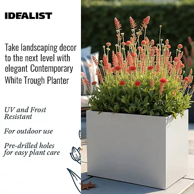 IDEALIST Lite Contemporary Light Concrete Trough Planter