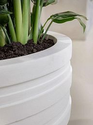 Polystone Ribbed Planter | Indoor and Outdoor Plant Pot