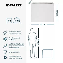 IDEALIST Lite Contemporary Light Concrete Trough Planter
