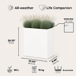 IDEALIST Lite Narrow Contemporary Light Concrete Trough Planter