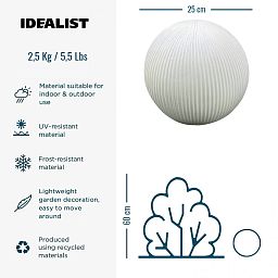IDEALIST Lite Vertical Ribbed Outdoor Garden Decorative Ball