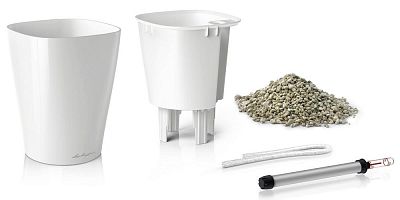 LECHUZA DELTINI|MINI-DELTINI Round Poly Resin Indoor Self-watering Planter